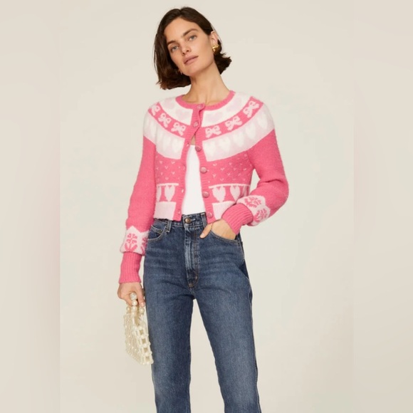 LoveShackFancy x RTR Dimples Crop Cardigan Size Small - Picture 4 of 8